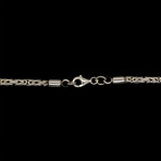 925 Solid Sterling Silver Bali Byzantine Link Necklace // 3mm (18"L // 20.7g)