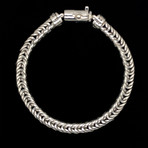 925 Solid Sterling Silver Open Franco Bali Bracelet // 8.5"L