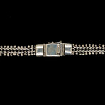 925 Solid Sterling Silver Beaded Basket Weave Link Necklace