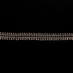 Sterling Silver Beaded Basket Weave Link Bracelet