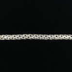 925 Solid Sterling Silver Braided Link Bali Bracelet // 8.5"L