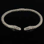 925 Solid Sterling Silver Twisted Cable Wire Retro Bangle Bracelet // Mamba