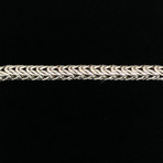 925 Solid Sterling Silver Swerving Snake Bali Bracelet // 8.5"L