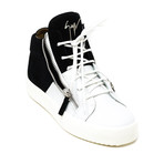 Giuseppe Zanotti // Hi-Top Zip Sneakers // Black + White (Euro: 39)