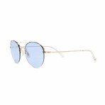 Beaumont Aviator Sunglasses // Gold + Blue