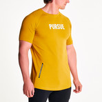 Pursue EST.2013 Fitted T-Shirt // Mustard (L)