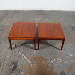 Lane Furniture // Mid Century Modern Square End Tables // Set of 2