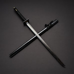 Hand Forged Black Damascus Ninja Sword