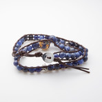 Jean Claude Jewelry // Dragon Bead + Silver Skulls Bracelet // Multicolor
