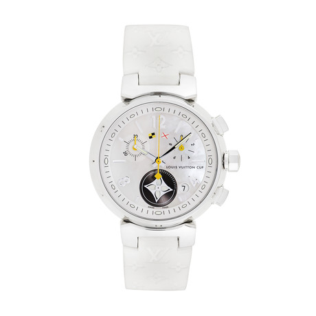 LOUIS VUITTON Tambour Lovely Cup Watches Q132C Stainless Steel Rubber Band