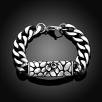 Stainless Steel Leopard Skin ID Bracelet