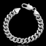 Classic Curb Chain Bracelet // 14K White Gold Plating