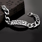 Stainless Steel Leopard Skin ID Bracelet
