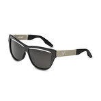 Women's Duskey Sunglasses // Polished Black + Brushed Aluminum + Gray Lens