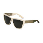 Women's Duskey Sunglasses // Green + Gray + D.P.M Series Ivory