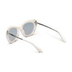 Women's Faye Sunglasses // Polished Ivory Fade + Light Blue Chrome Flash Lens