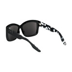 Women's Beverley Sunglasses // Matte Black + Marble Stone + Gray Lens