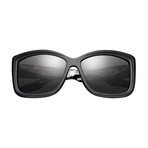 Women's Beverley Sunglasses // Matte Black + Marble Stone + Gray Lens