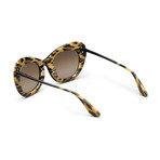 Women's Faye Sunglasses // Matte Black + Polished Leopard + Bronze Gradient Lens