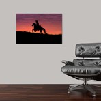 USA, Wyoming, Shell, The Hideout Ranch, Silhouette of Cowboy // Hollice Looney (18"W x 26"H x 0.75"D)