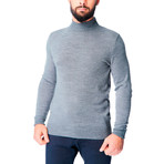 Wool Mock TurtleShirt Sweater // Gray Melange (2XL)