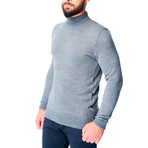 Wool Mock TurtleShirt Sweater // Gray Melange (XL)