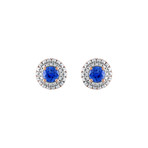 Estate 18k Rose Gold Diamond + Sapphire Earrings II