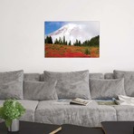 Fog-Covered Mount Rainier With An Autumn Landscape In The Foreground // Stuart Westmorland (26"W x 18"H x 0.75"D)