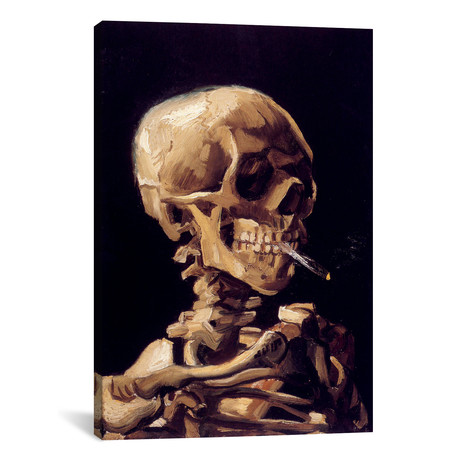 Skull Of A Skeleton With Burning Cigarette, c. 1885-1886 // Vincent van Gogh (18"W x 26"H x 0.75"D)
