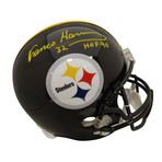 Signed Full Size Rep Helmet + Black Facemask // Steelers Franco Harris "HOF 90"