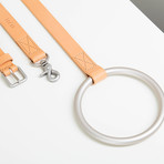 Lumi Leash + Collar Set // Silver + Tan (Small)