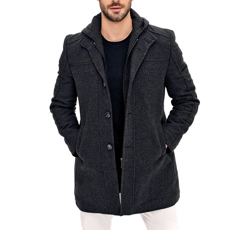 PLT8360 Overcoat // Patterned Gray (XL)