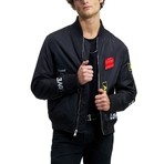 Light Fill Patched Bomber // Black (XL)
