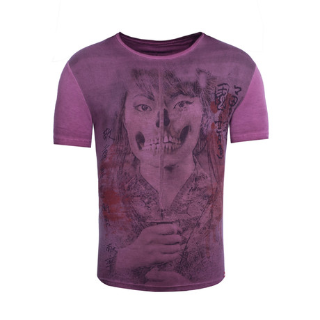 Geisha Skull T-Shirt // Bordeaux (S)