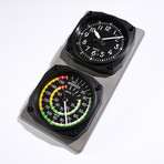 Classic Cockpit Clock-Airspeed Clock + Thermometer Set