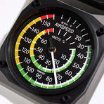 Classic Directional Gyro-Airspeed Clock + Thermometer Set