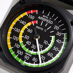 Classic Cockpit Clock-Airspeed Clock + Thermometer Set