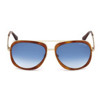Men's Sam Sunglasses // Gold Havana + Blue Gradient