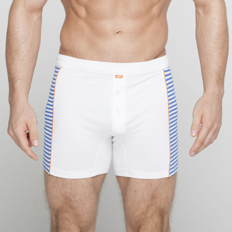 Harrison Boxer Briefs // White + Blue (S)