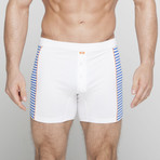 Harrison Boxer Briefs // White + Blue (L)