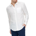 Linen Button-Up Shirt // White (XL)