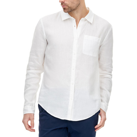 Linen Button-Up Shirt // White (S)