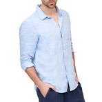 Linen Button-Up Shirt // Blue (L)