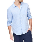 Linen Button-Up Shirt // Blue (L)