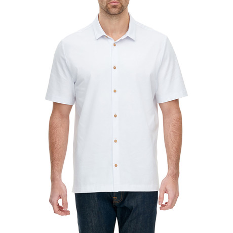 Short-Sleeve Button-Up Shirt // White (S)