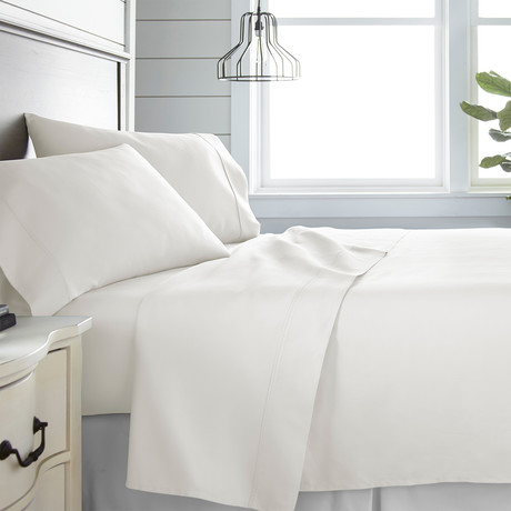 300 Thread Count Cotton Bed Sheet Set // Ivory (Twin)