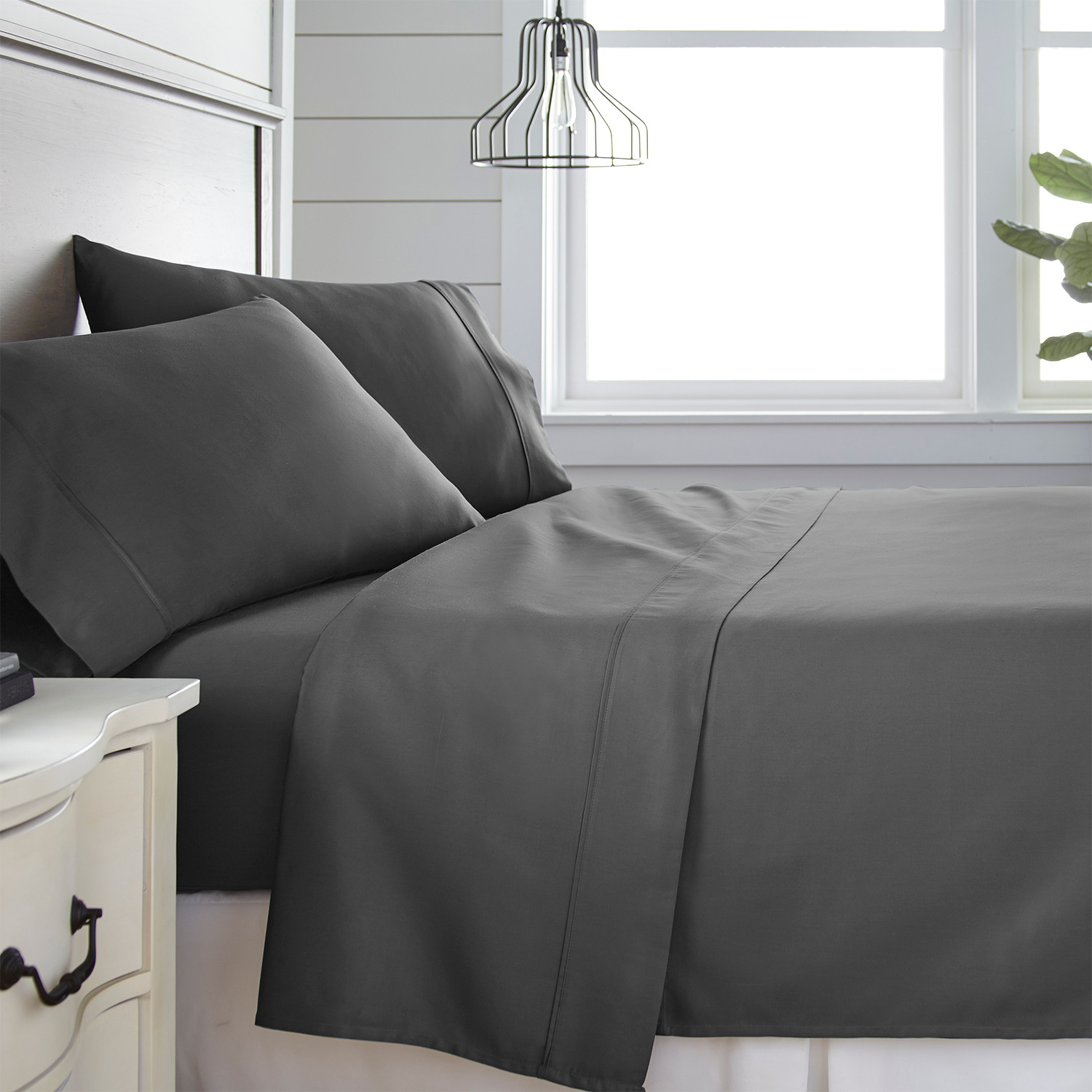 300 Thread Count Cotton Bed Sheet Set Gray Twin Urban Loft Touch Of Modern 4910