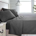 300 Thread Count Cotton Bed Sheet Set // Gray (Twin)