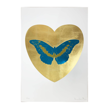 Damien Hirst // I Love You - Gold Leaf/Turquoise/Oriental Gold // 2015