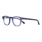 Unisex Square Eyeglasses // Blue Transparent